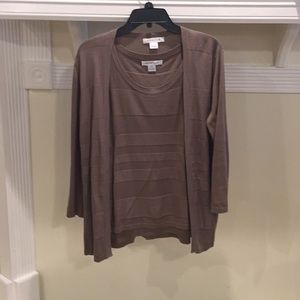 Tan twin sweater set